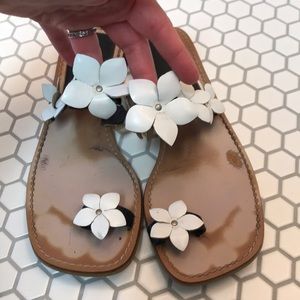 Super cute floral leather sandals